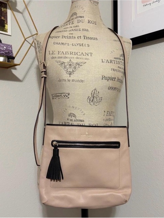 kate spade Handbags - kate spade blush pink pebbled leather crossbody with black tassel